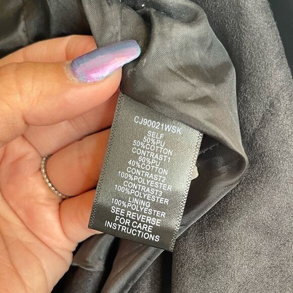 Ark & Co Black Faux Leather and Suede Moto Jacket Women's Size Small Biker - Picture 5 of 8